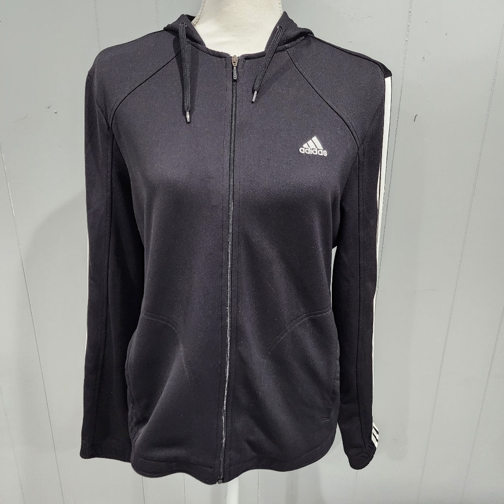 Adidas Womens M Black Full Zip Hoodie